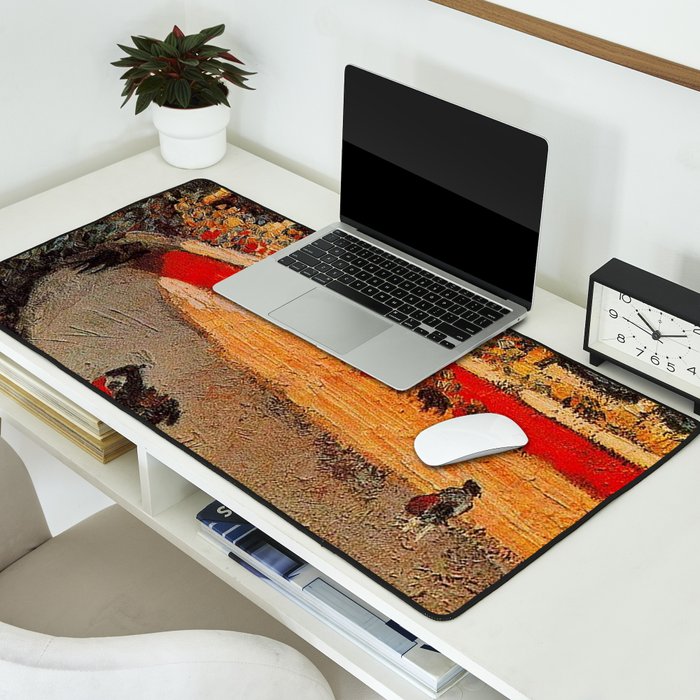 Pablo Picasso - La Corrida - Plaza de Toros Pamplona, Spain matador and bull landscape painting  Desk Mat Gallery Image 2