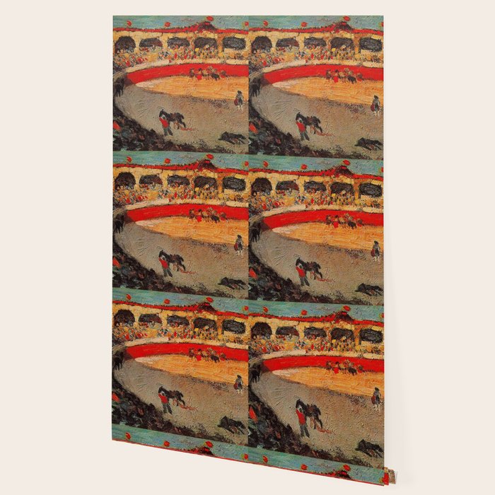 Pablo Picasso - La Corrida - Plaza de Toros Pamplona, Spain matador and bull landscape painting  Wallpaper Gallery Image 2