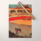 Pablo Picasso - La Corrida - Plaza de Toros Pamplona, Spain matador and bull landscape painting  Wrapping Paper Gallery Image 1