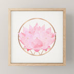 Pink Lotus Botanical Mini Art Print Gallery Image 1