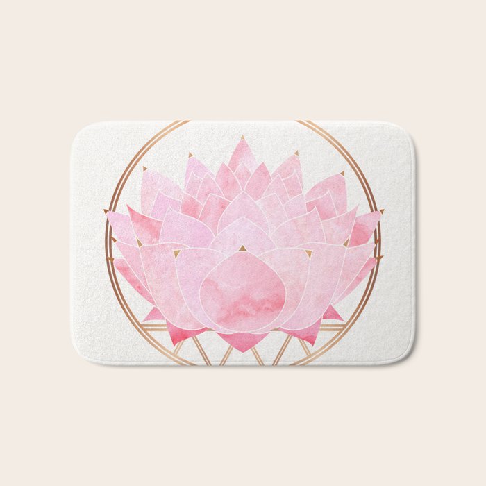 Pink Lotus Botanical Bath Mat Gallery Image 1