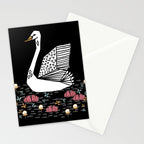 Swan bird art screenprint nature decor swans by andrea lauren Stationery Card Gallery Image 2