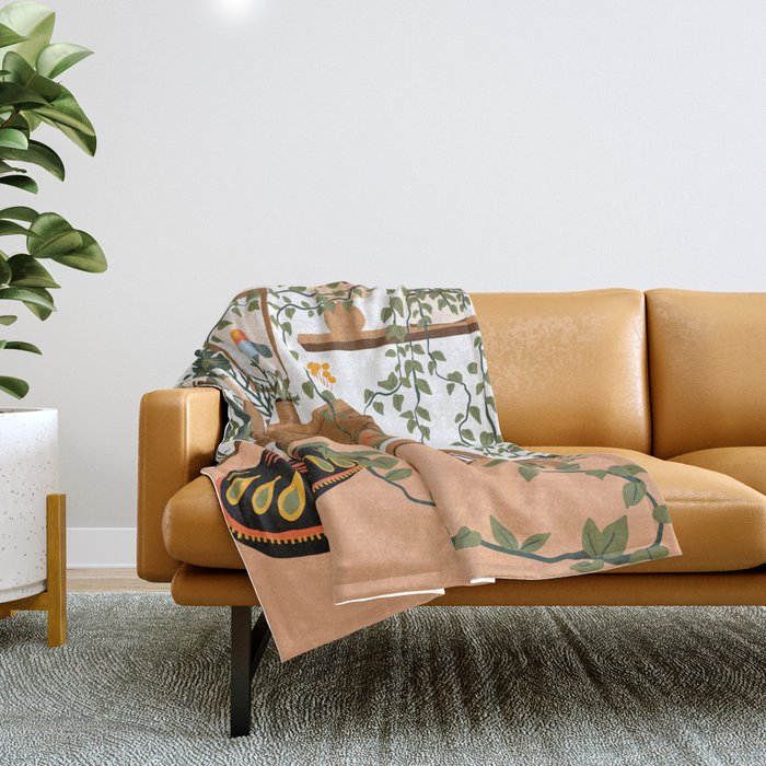 plant lady is the new cat lady Throw Blanket Gallery Image 1