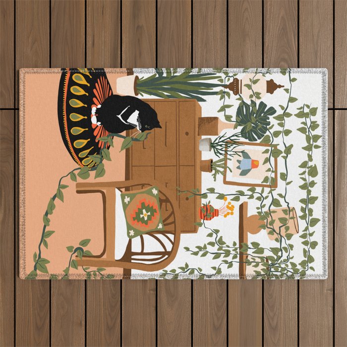 plant lady is the new cat lady Outdoor Rug Gallery Image 1