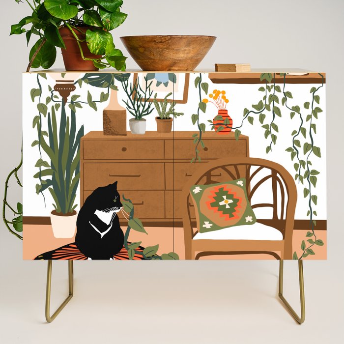 plant lady is the new cat lady Credenza Gallery Image 1