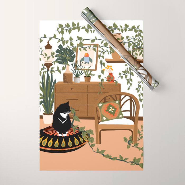 plant lady is the new cat lady Wrapping Paper Gallery Image 1