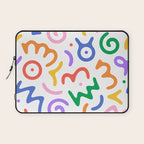 Colorful fun doodle symbol art pattern Laptop Sleeve Gallery Image 1
