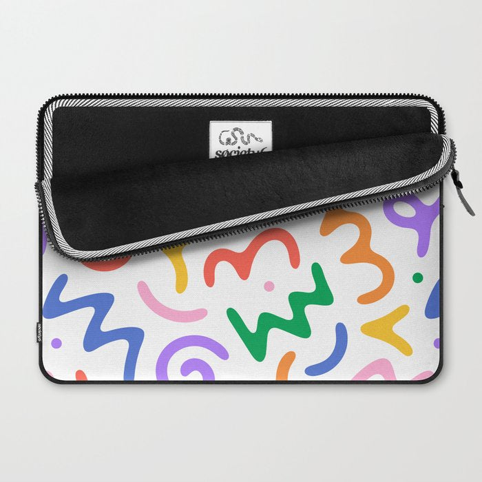 Colorful fun doodle symbol art pattern Laptop Sleeve Gallery Image 2