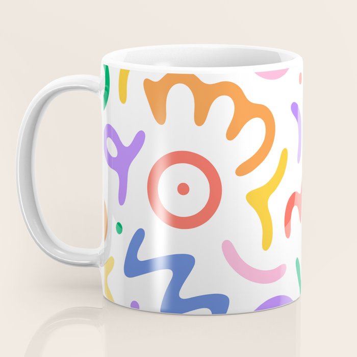 Colorful fun doodle symbol art pattern Coffee Mug Gallery Image 3