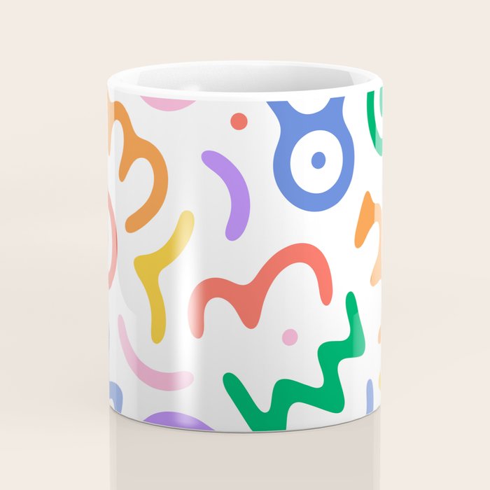Colorful fun doodle symbol art pattern Coffee Mug Gallery Image 4