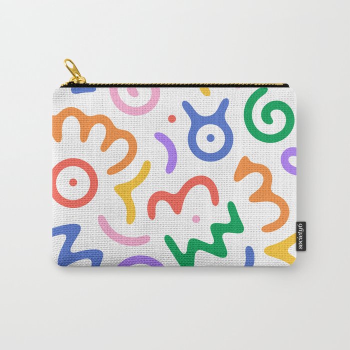 Colorful fun doodle symbol art pattern Carry All Pouch Gallery Image 1