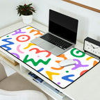 Colorful fun doodle symbol art pattern Desk Mat Gallery Image 2