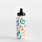 Colorful fun doodle symbol art pattern Water Bottle Gallery Image 2