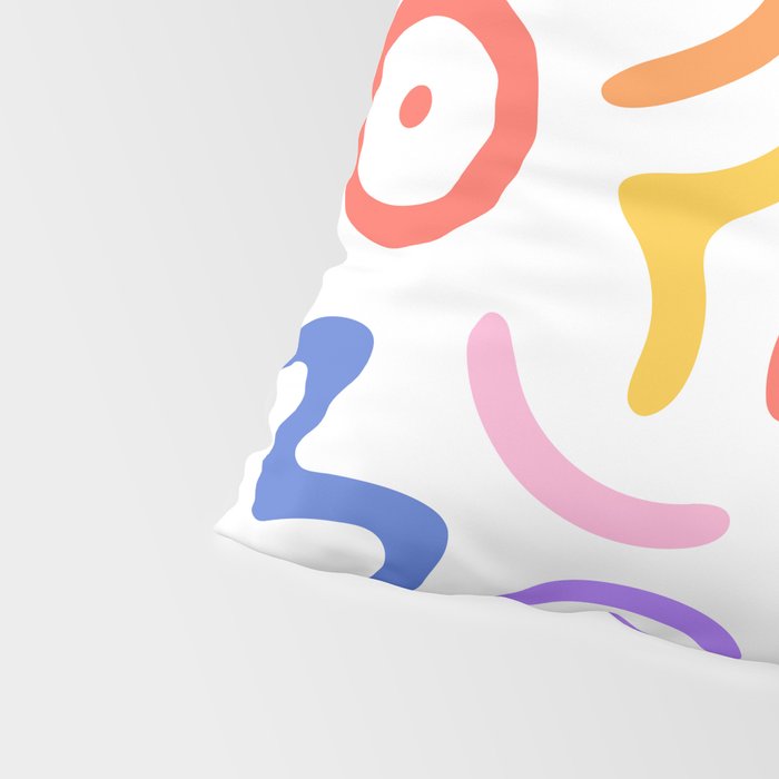 Colorful fun doodle symbol art pattern Pillow Sham Gallery Image 4