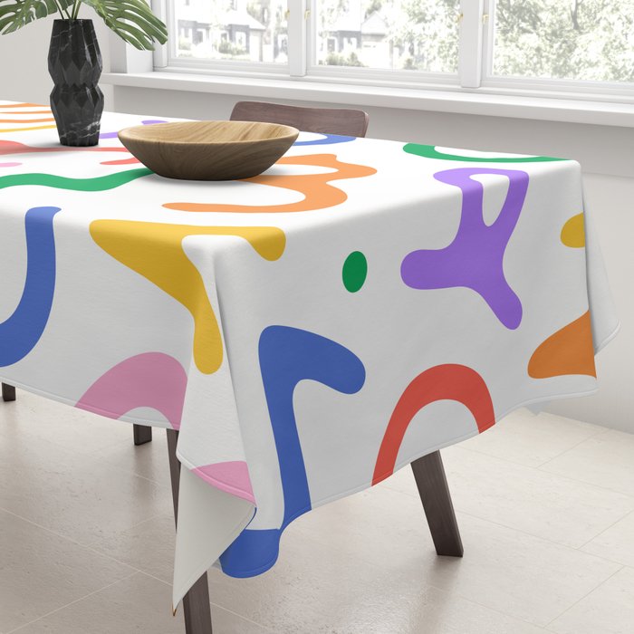 Colorful fun doodle symbol art pattern Tablecloth Gallery Image 3