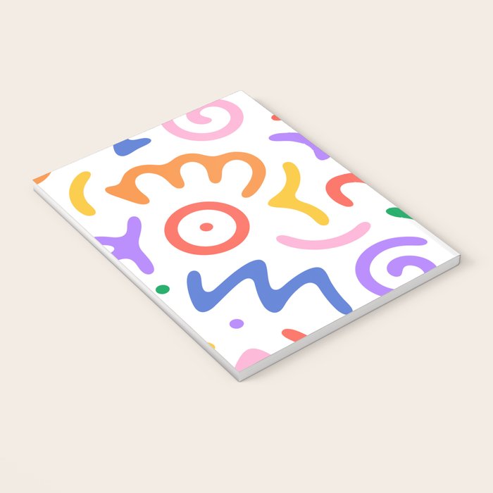 Colorful fun doodle symbol art pattern Notebook Gallery Image 3