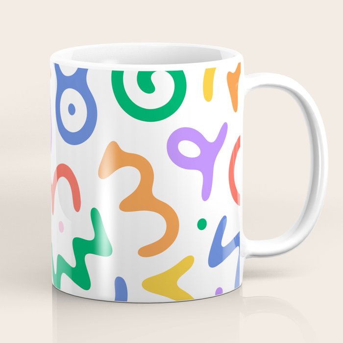 Colorful fun doodle symbol art pattern Coffee Mug Gallery Image 1