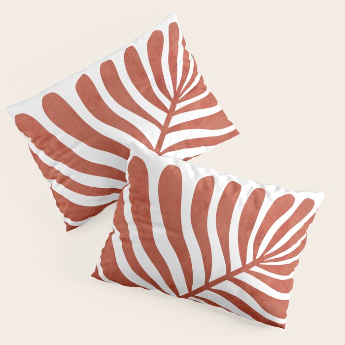 Terracotta abstract leaf Pillow Sham Gallery Image 3