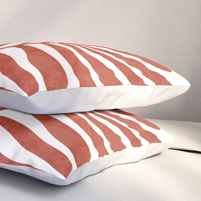 Terracotta abstract leaf Pillow Sham Gallery Image 3