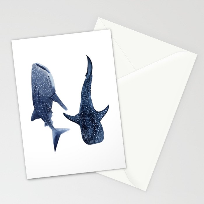 TWO WHALE SHARK Stationery Card Gallery Image 2
