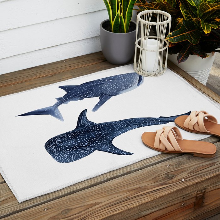 TWO WHALE SHARK Outdoor Rug Gallery Image 2