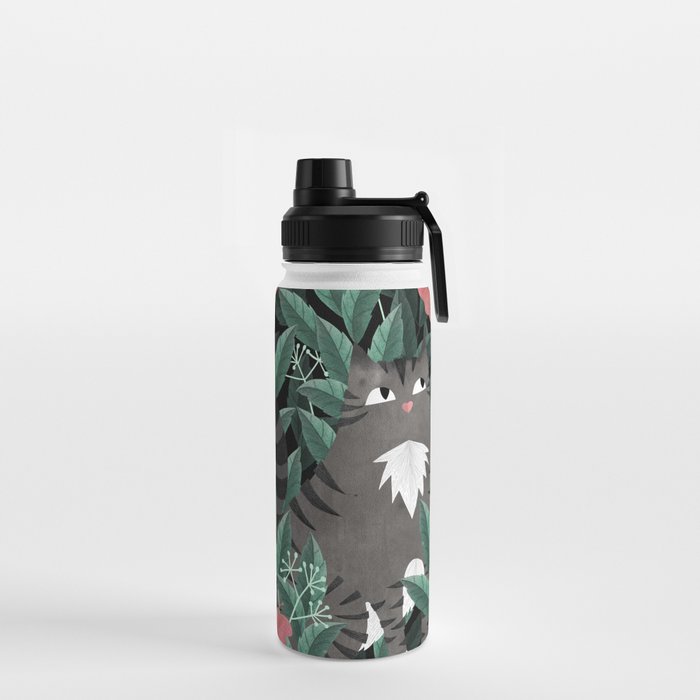 Butterfly Garden (Tabby Cat Version) Water Bottle Gallery Image 2