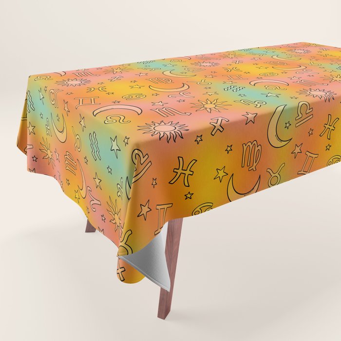 Rainbow Celestial Print Tablecloth Gallery Image 1