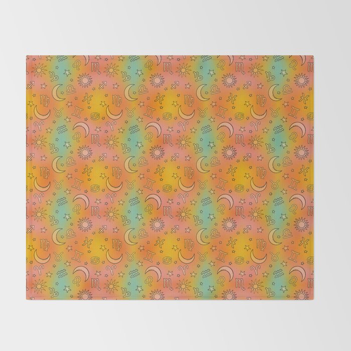 Rainbow Celestial Print Throw Blanket Gallery Image 2