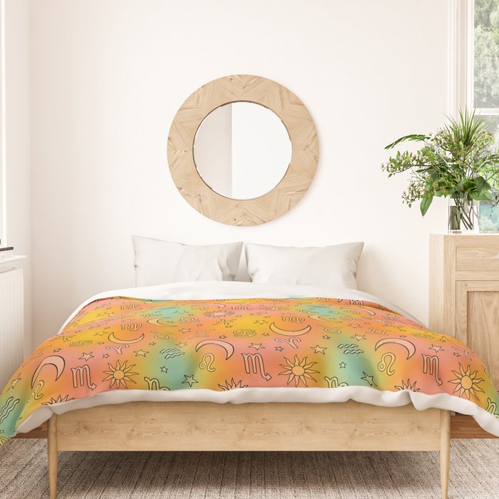Rainbow Celestial Print Duvet Cover Gallery Image 3