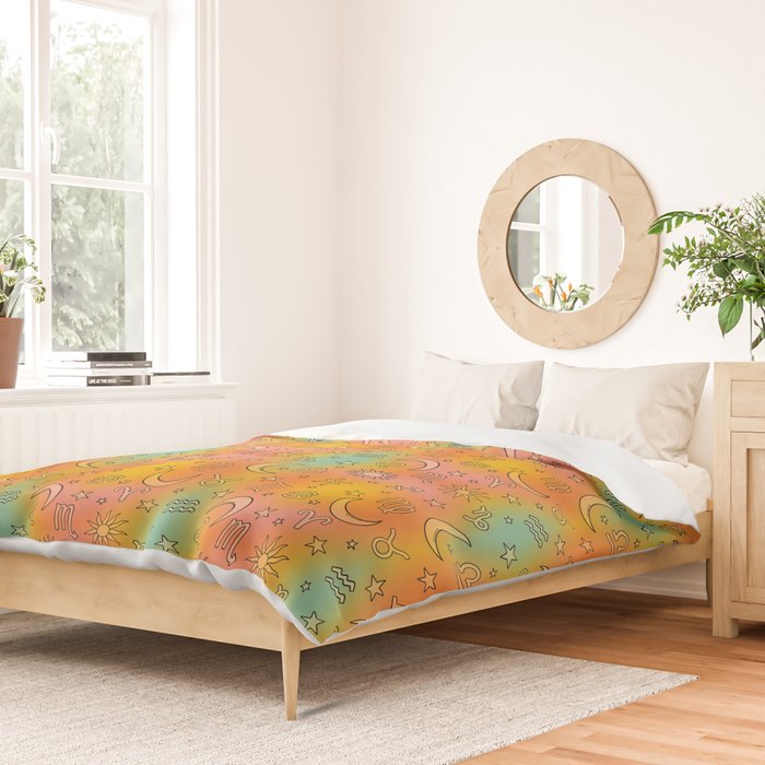 Rainbow Celestial Print Duvet Cover Gallery Image 2