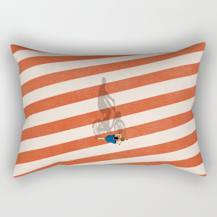 Cycling The City Rectangular Pillow Gallery Image 2