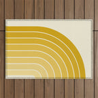 Gradient Arch XXV Gold Sunshine Mid Century Modern Rainbow Outdoor Rug Gallery Image 1