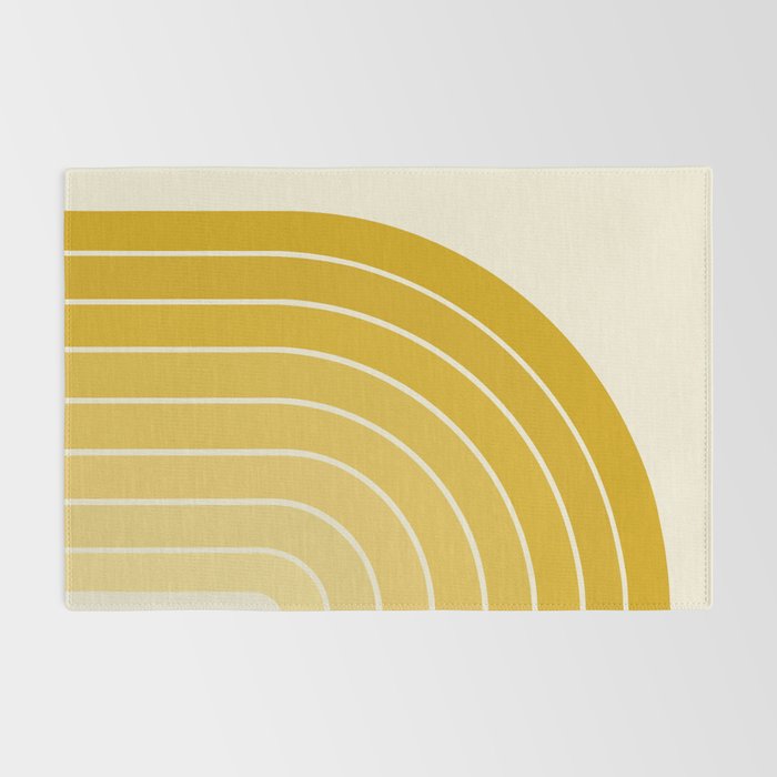 Gradient Arch XXV Gold Sunshine Mid Century Modern Rainbow Rug Gallery Image 2