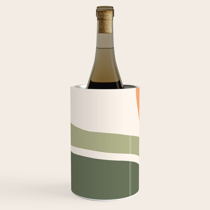 Abstract Shapes 55 in Sage Green and Terracotta (Rainbow Abstraction) Wine Chiller Gallery Image 2