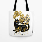 Gold & Black Panther Tote Bag Gallery Image 1