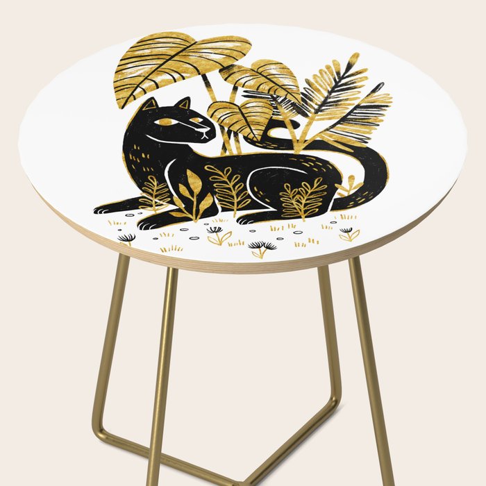 Gold & Black Panther Side Table Gallery Image 2