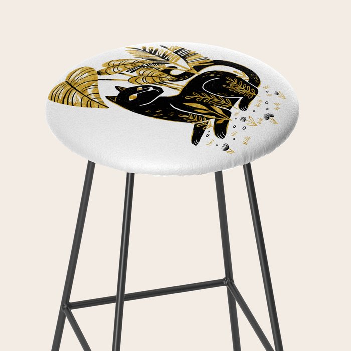 Gold & Black Panther Stool Gallery Image 2