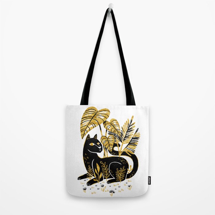 Gold & Black Panther Tote Bag Gallery Image 2
