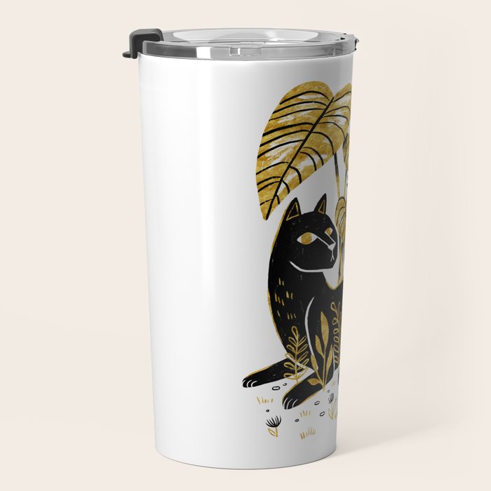 Gold & Black Panther Travel Mug Gallery Image 3