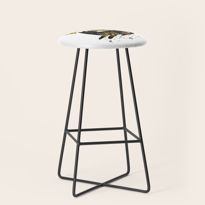 Gold & Black Panther Stool Gallery Image 1