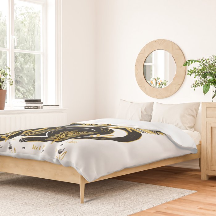 Gold & Black Panther Duvet Cover Gallery Image 2
