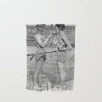 Tennis Players Taking a Cigarette Break, Black and White Vintage Art Wall Hanging Gallery Image 1
