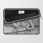 Tennis Players Taking a Cigarette Break, Black and White Vintage Art Laptop Sleeve Gallery Image 2