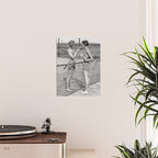 Tennis Players Taking a Cigarette Break, Black and White Vintage Art Poster Gallery Image 2