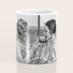 Tennis Players Taking a Cigarette Break, Black and White Vintage Art Coffee Mug Gallery Image 4