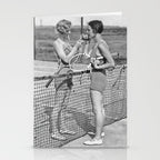 Tennis Players Taking a Cigarette Break, Black and White Vintage Art Stationery Card Gallery Image 2