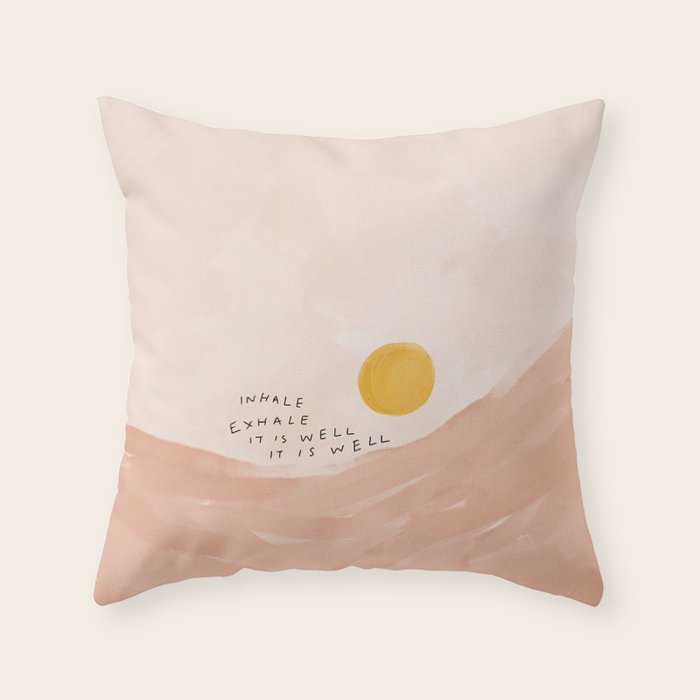 Inhale Exhale It Is Well It Is Well Throw Pillow Gallery Image 6