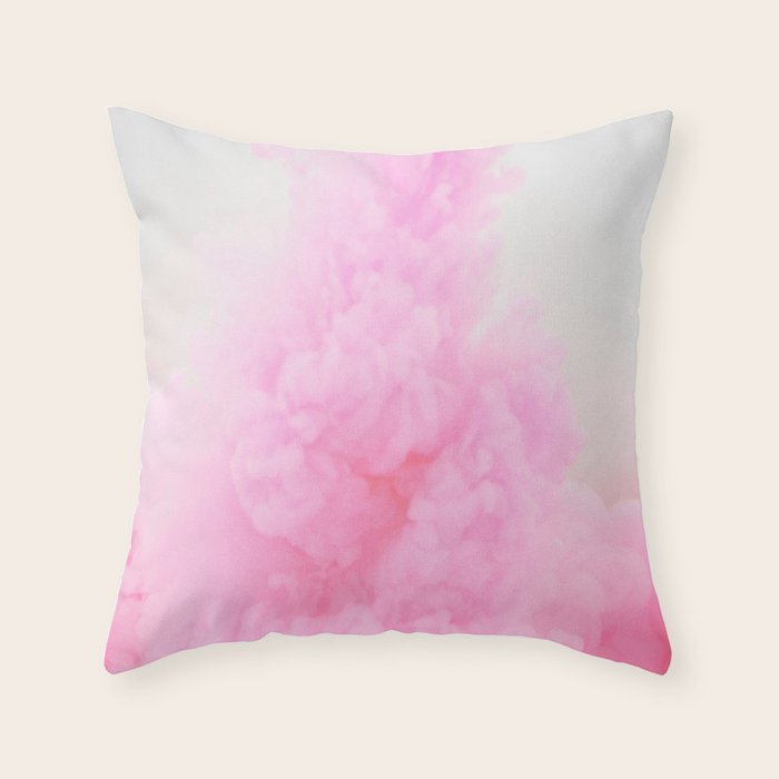 Pink Neon Smoke Clouds Throw Pillow Gallery Image 6