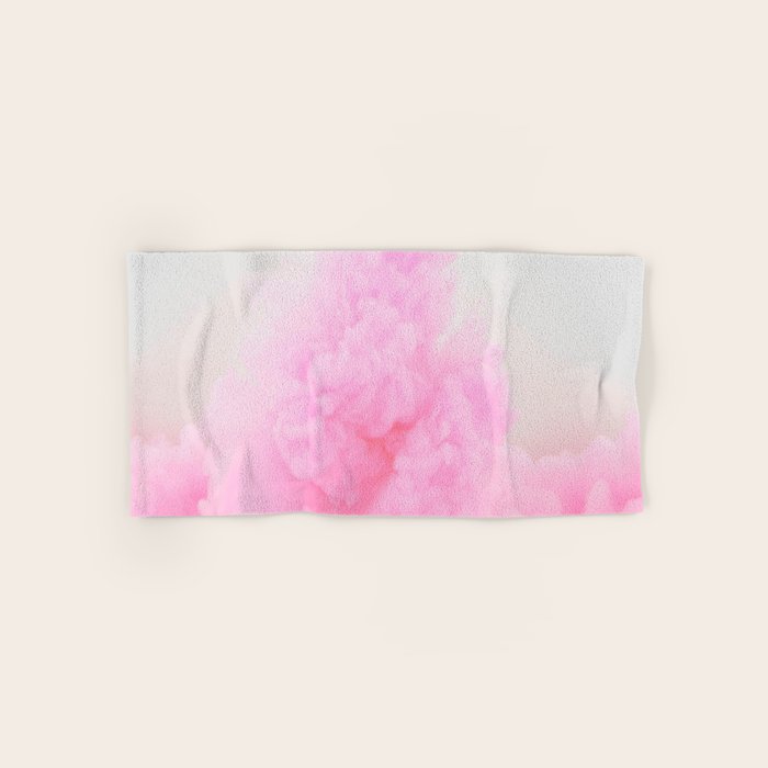 Pink Neon Smoke Clouds Bath Towel Gallery Image 1