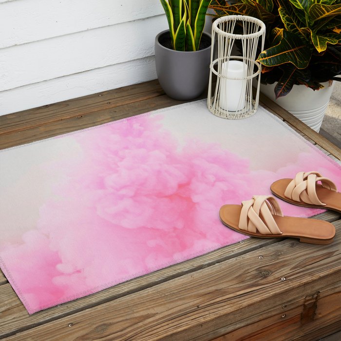 Pink Neon Smoke Clouds Outdoor Rug Gallery Image 2